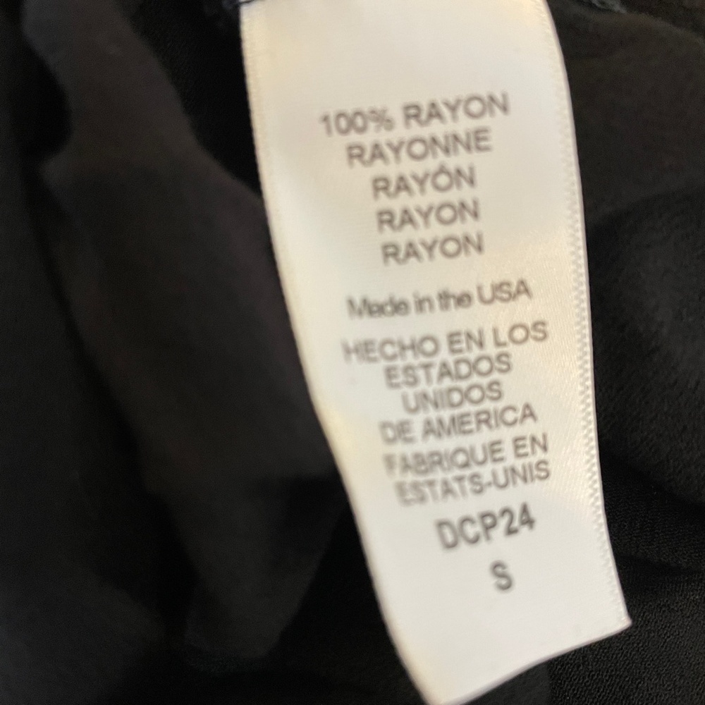 NWOT Michael Stars Shoulder Tie Flounce Hem Black Mini Dress Sz. S - Picture 4 of 4